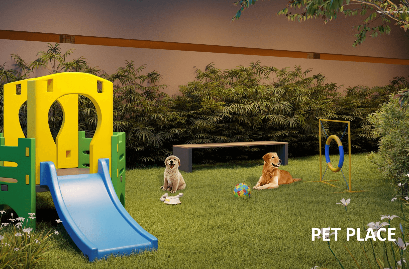 Pet Place amplo para o seu PET se sentir à vontade e brincar muito.