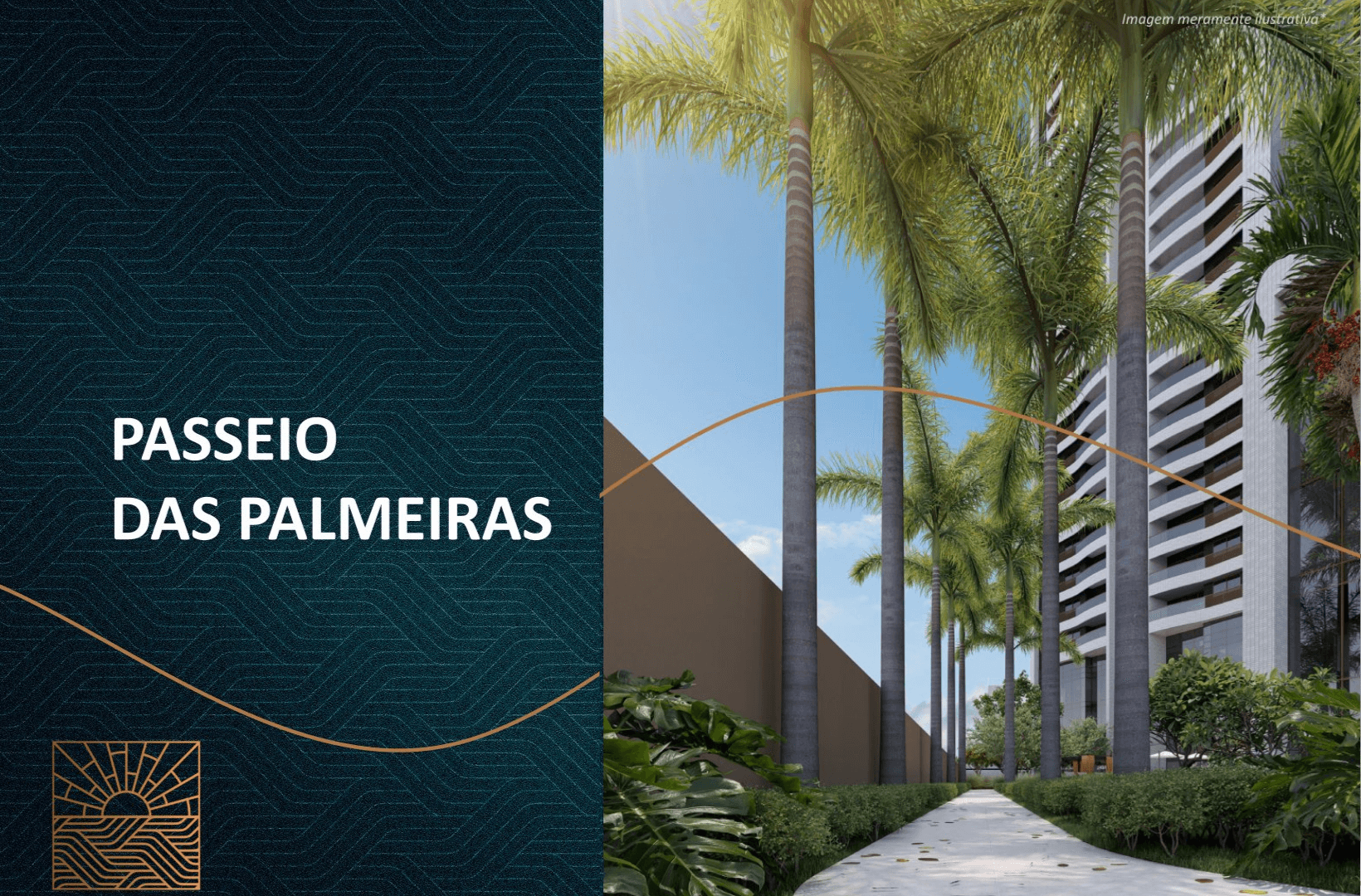 Alameda de Palmeiras – Uma Alameda inigualável e jamais vista, totalmente instagramável, que levará os pedestres da entrada do empreendimento até o Hall das Torres RIO e SOL